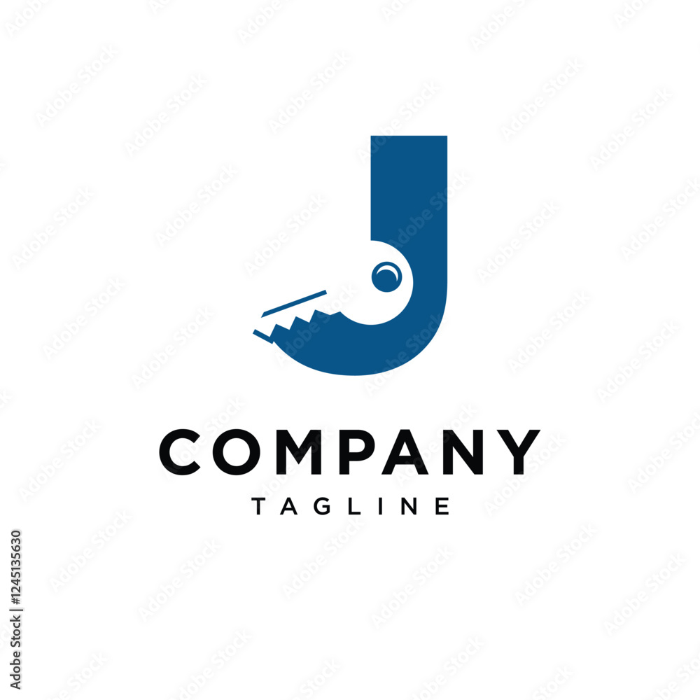 Letter J Key Logo Icon Vector Letter J Key Logo Icon Vector