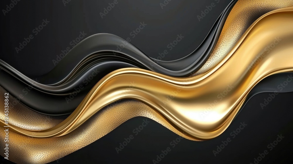 Obraz premium Dynamic elegant abstract art black and gold swirling backgrounds