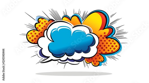 Vibrant Comic Book Speech Bubble Illustration: A Dynamic Pop Art Design AI Generated