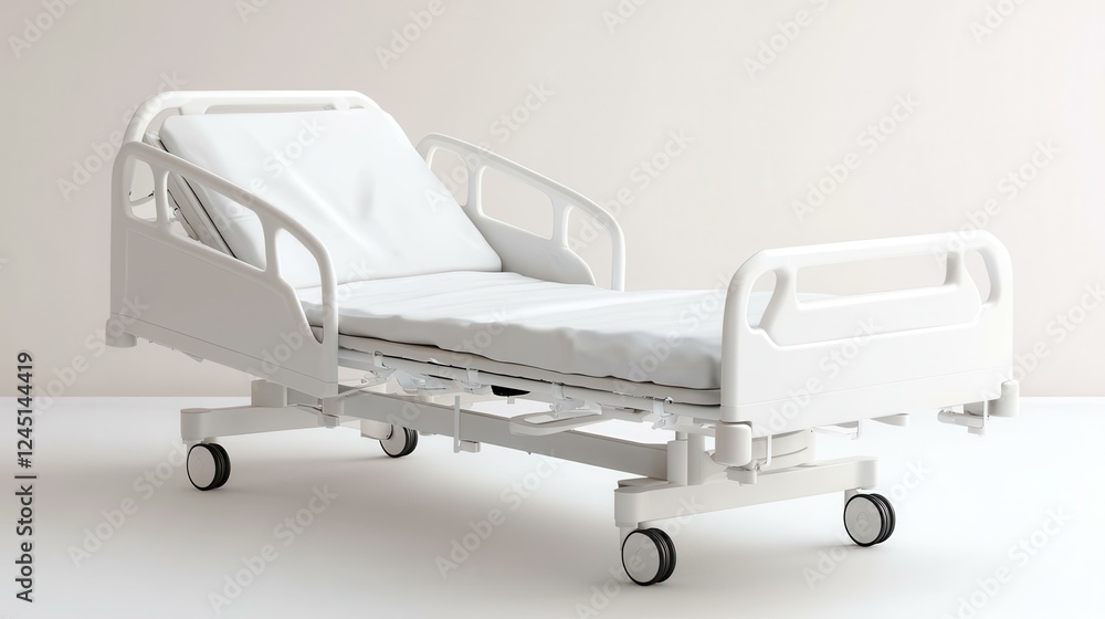 Clean hospital bed in bright environment. Clean hospital bed in bright environment.