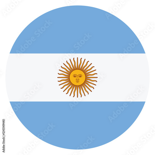 Argentina flag. Argentina circle flag logo icon computer vector illustration design