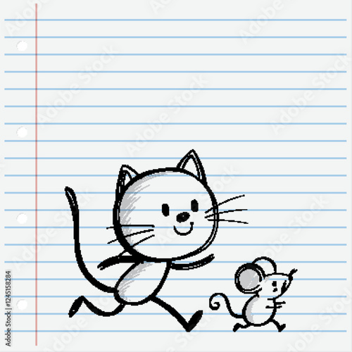 Cat and Mouse Playful Chase