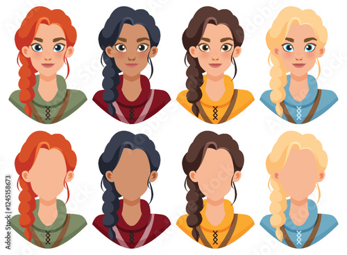 Diverse Women with Braided Hairstyles