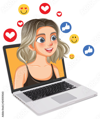 Social Media Engagement Illustration