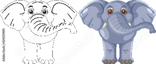 Cute Elephant Vector Illustration