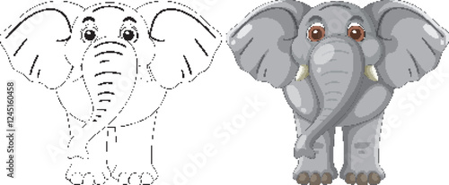 Cute Elephant Vector Illustration