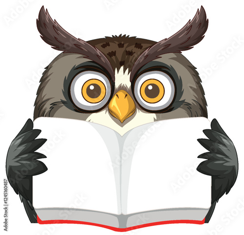 Wise Owl Reading a Book