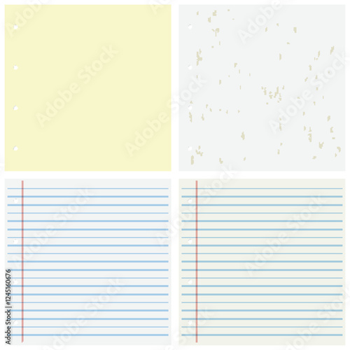 Variety of Lined and Blank Papers