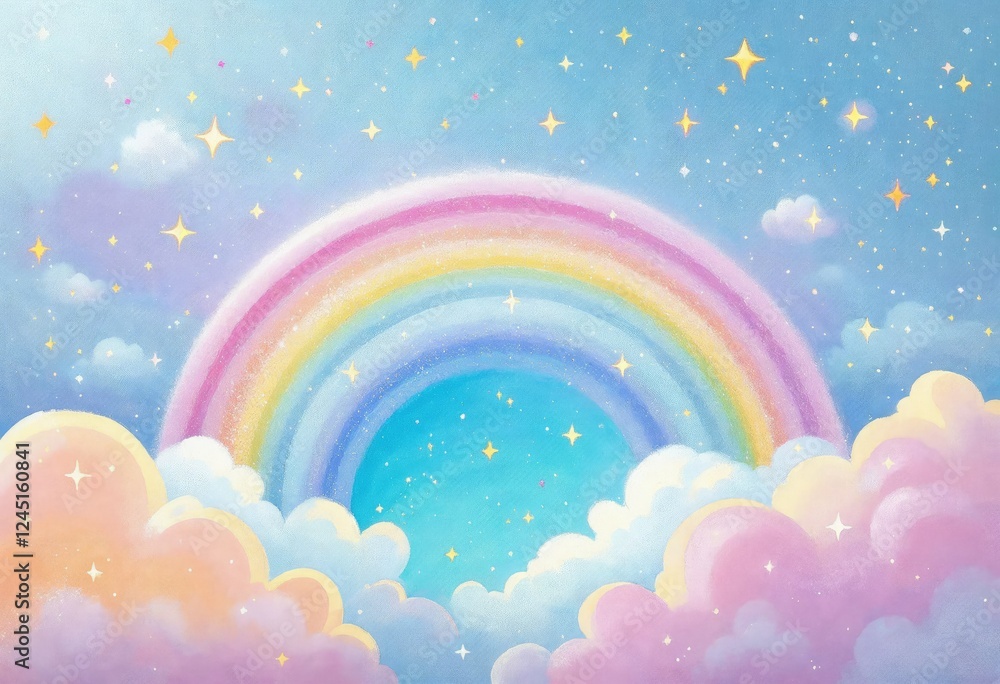 pastel rainbow doodle sky with sparkles pastel rainbow doodle sky with sparkles