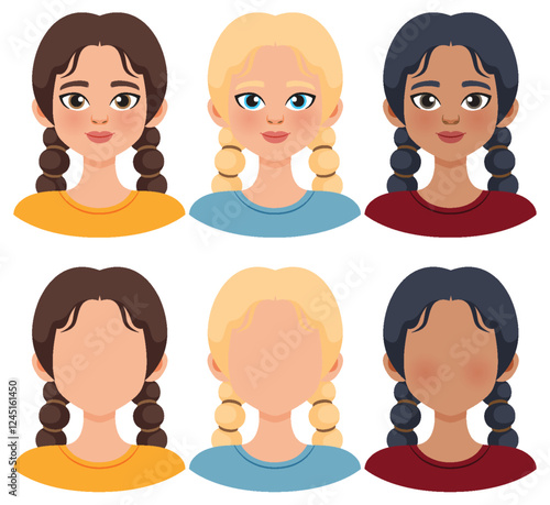 Diverse Faces with Braided Hairstyles