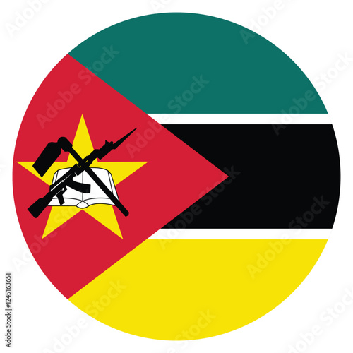 Free Download Mozambique flag. Mozambique circle flag logo icon computer vector illustration design - GFXLoad