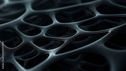 Abstract Dark Grey 3D Network Structure.