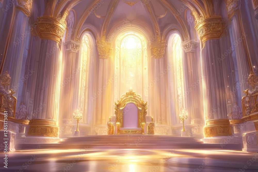 Obraz premium Discover the beauty of regal architecture bathed in the warm hues of dawn.