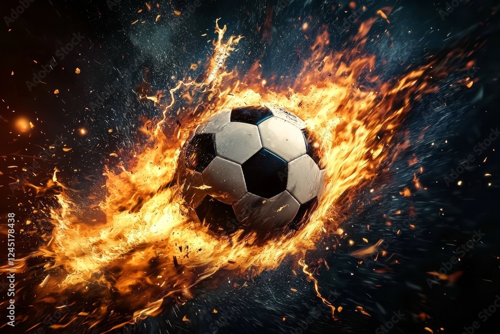 Naklejka premium Soccer games are known for their dynamic energy and excitement.