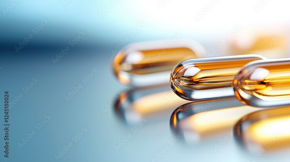 Transparent Capsules with Golden Liquid