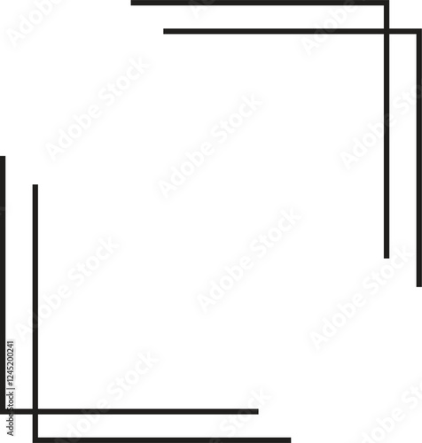 Simple frame border line page isolated on transparent background