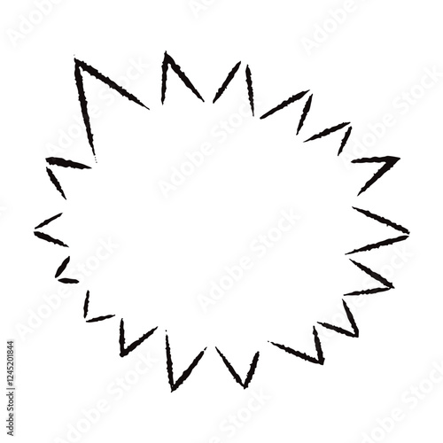 手描きのトゲトゲした吹き出し