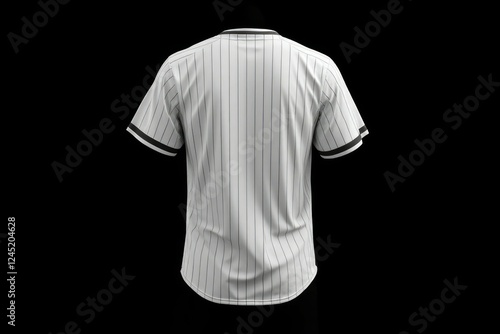 White Pinstriped Baseball Jersey Back View