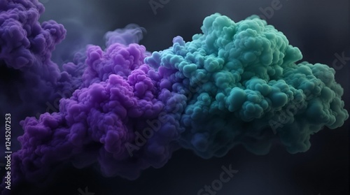 An Abstract Smoke Background With Thick, Dramatic Clouds of Smoke Bursting Outward in Chaotic Patterns photo