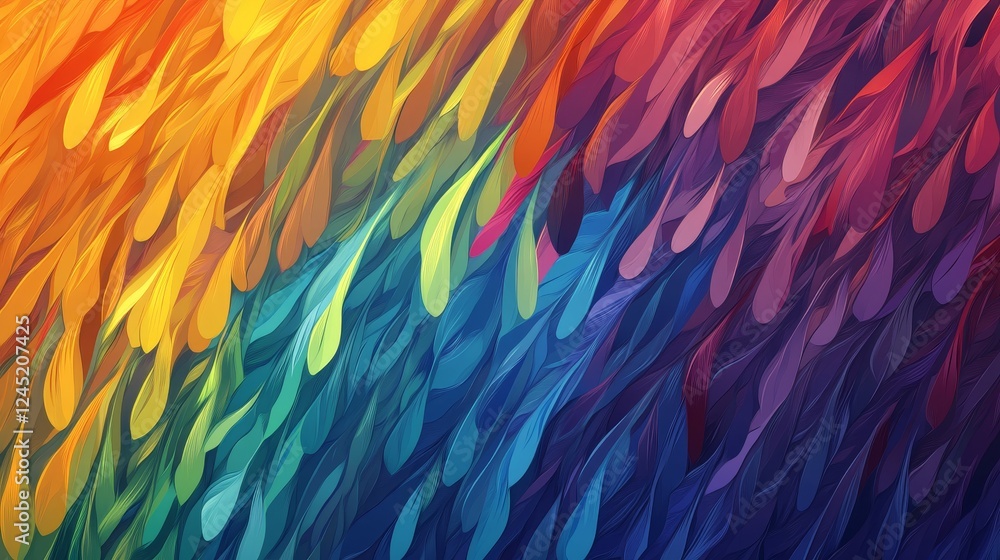 Vibrant abstract rainbow pattern with dynamic brush strokes Vibrant abstract rainbow pattern with dynamic brush strokes