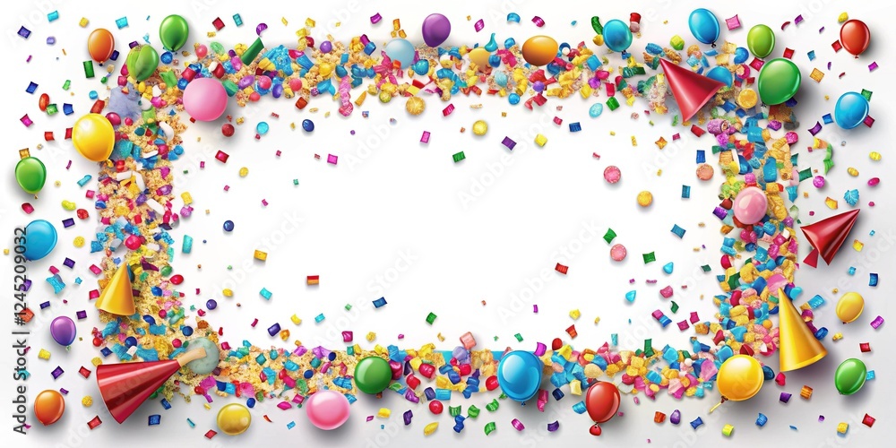 Obraz premium Colorful Confetti Party Explosion: Double Exposure Stock Photo