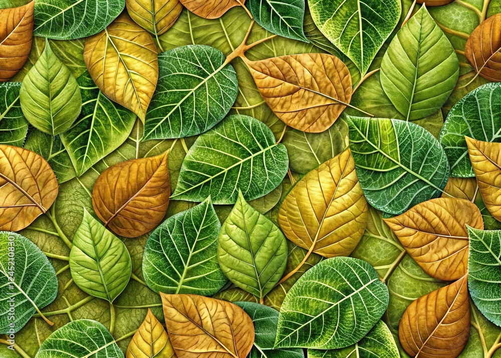 Intricate Leaf Texture Floor Wallpaper Design, Natural Botanical Background Intricate Leaf Texture Floor Wallpaper Design, Natural Botanical Background