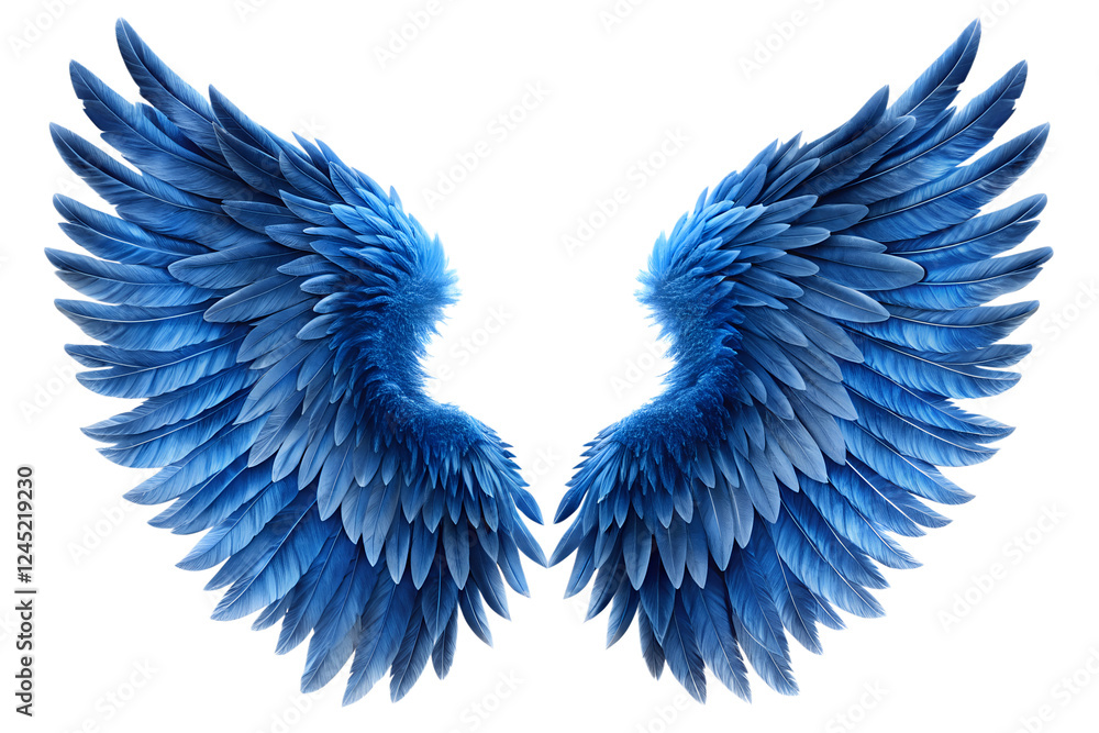 Obraz premium blue wings isolated on white background