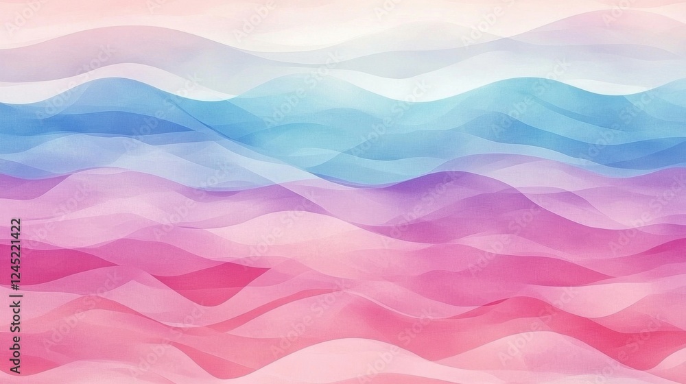 Obraz premium A dreamy pastel wave pattern with smooth gradients, ideal for elegant and modern digital aesthetics.