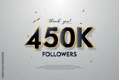Foto 450k followers celebration with beautiful background