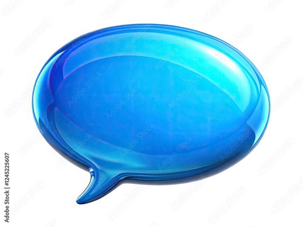 Shiny Blue Speech Bubble, Isolated White Background, Candid Photo, Stock Image, Communication, Dialogue, Chat, Message, Bubble Shiny Blue Speech Bubble, Isolated White Background, Candid Photo, Stock Image, Communication, Dialogue, Chat, Message, Bubble