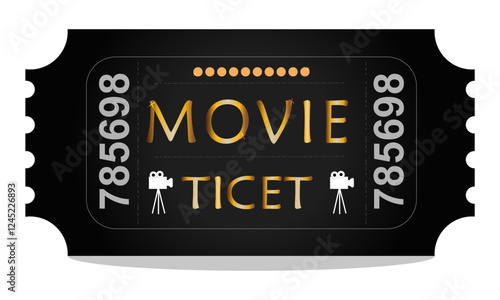 luxury movie ticker with golden typography