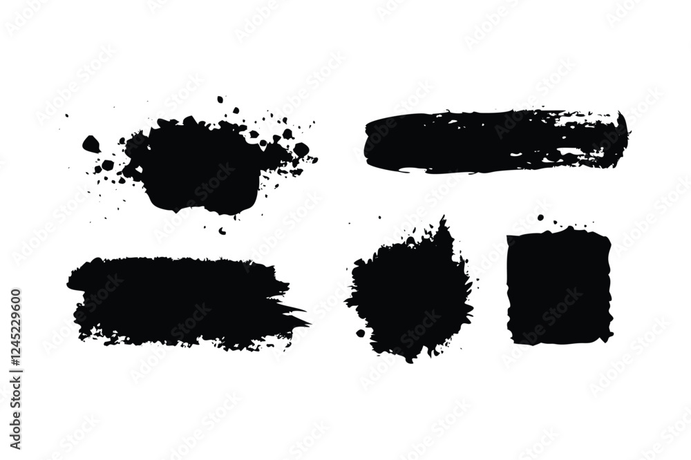 Fototapeta premium Expressive Vector Brush Strokes & Ink Splatter Collection