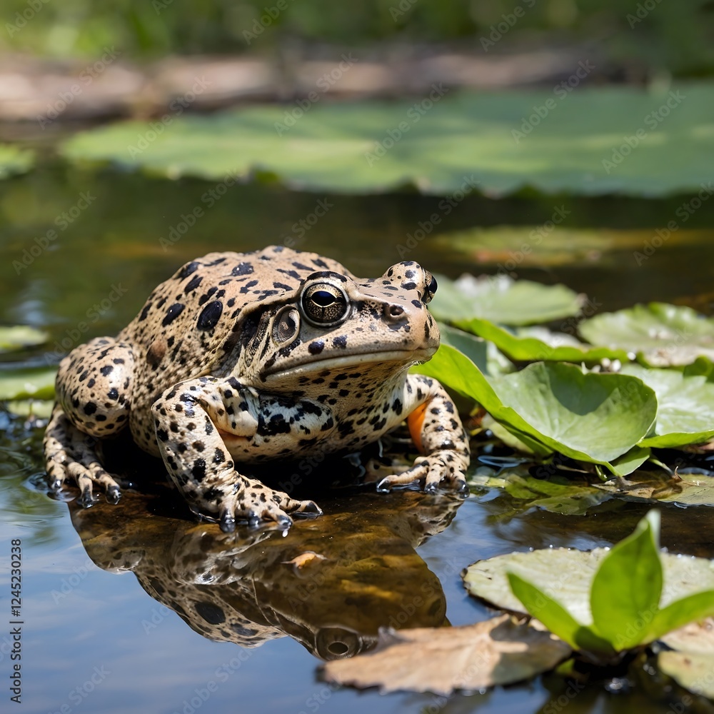 Fototapeta premium Joyful Encounters: A Gopher Frog's Gathering with Friends