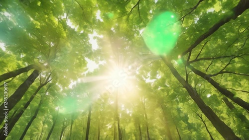 sun rays through the trees