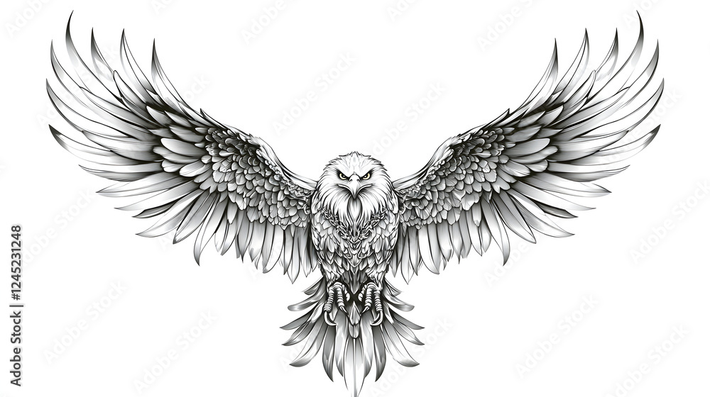 Fototapeta premium Majestic Eagle in Flight: Powerful Graphic Art
