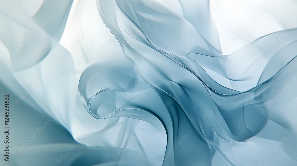 Obraz premium Ethereal blue abstract wave patterns in motion