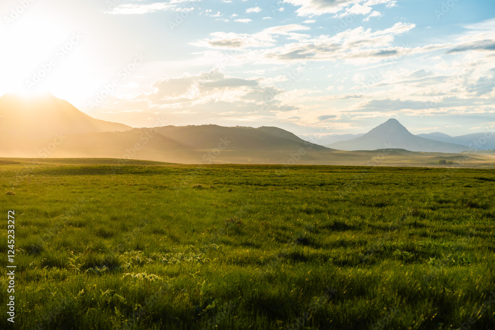 Obraz premium Vast Landscapes Under The Setting Sun