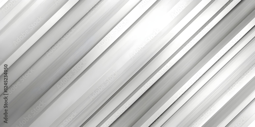 Fototapeta premium An abstract design featuring diagonal lines in varying shades of white and grey, creating a dynamic and modern feel suitable for backgrounds or artistic projects.