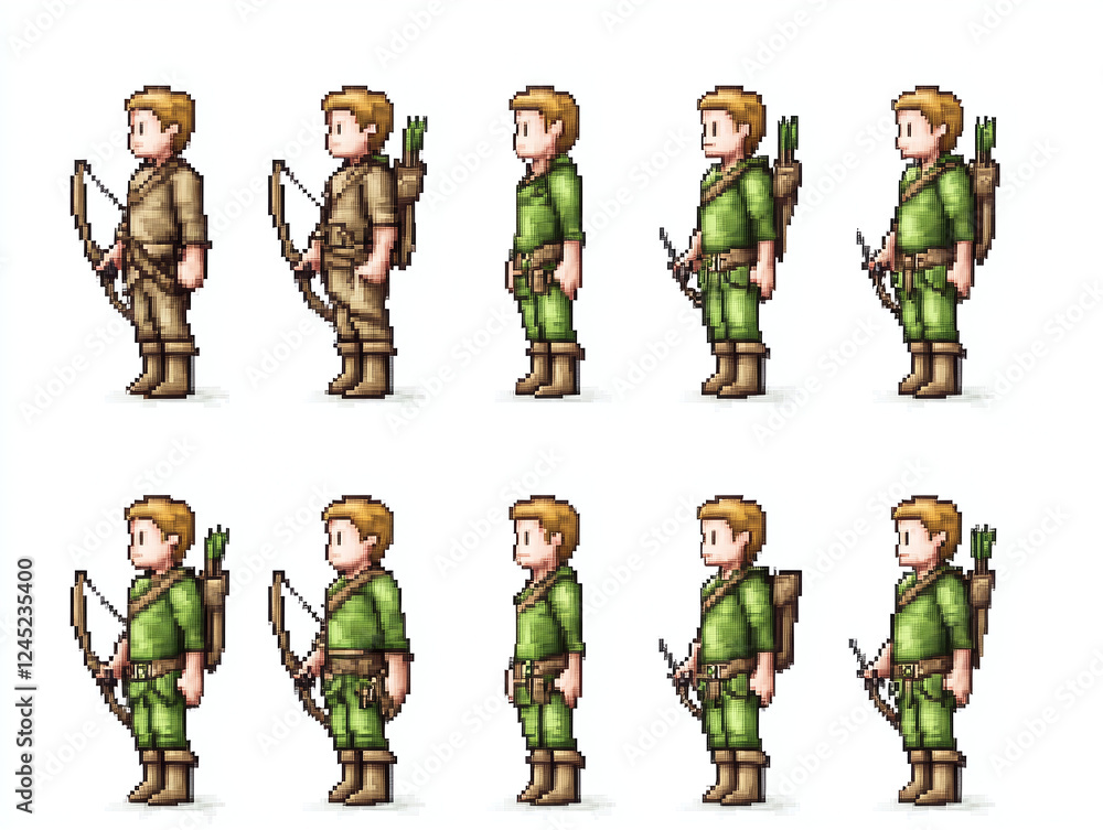 Fototapeta premium Pixel Art Character Design for Video Game