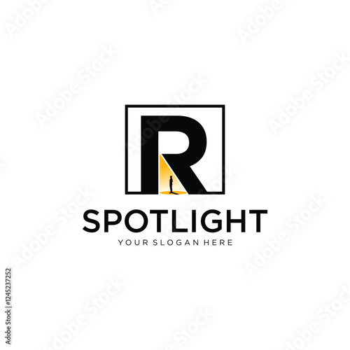 Letter R Spotlight vector design