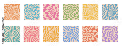 Psychedelic checkerboard poster