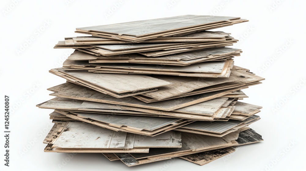Stack of layered wooden planks, white isolated background. Stack of layered wooden planks, white isolated background.