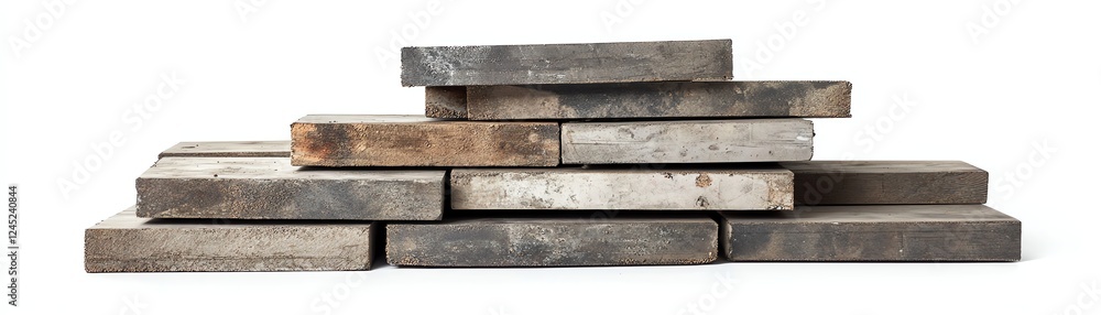 Stack of wooden blocks with varied textures on white isolate background. Stack of wooden blocks with varied textures on white isolate background.