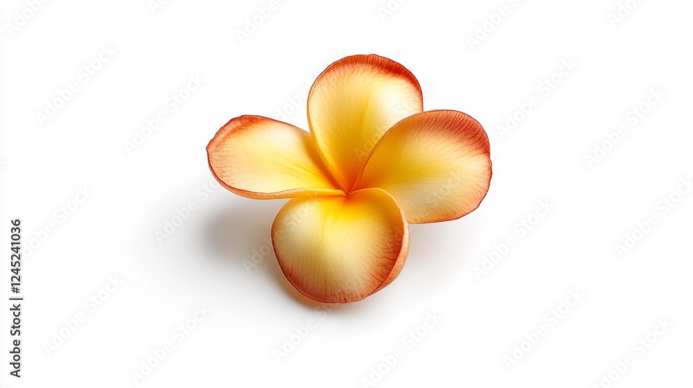 Beautiful Frangipani Flower Isolated on White Background. Generative AI Beautiful Frangipani Flower Isolated on White Background. Generative AI