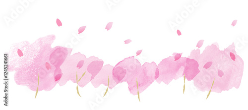 ピンクの美しい桜の背景イラスト
