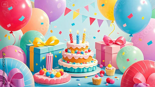 birthday cake with candles