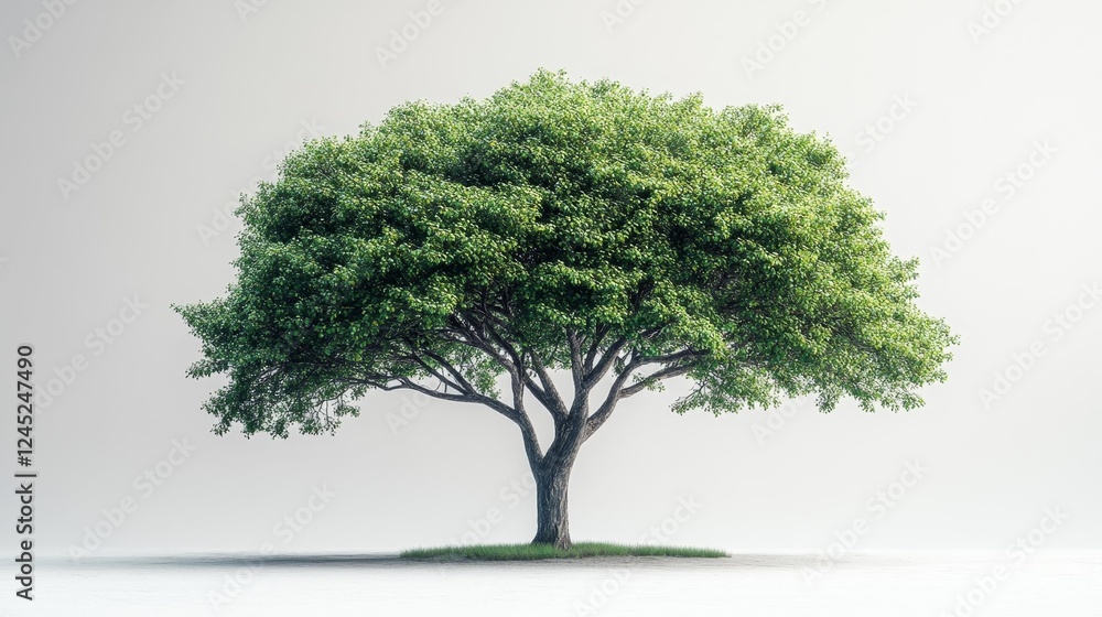Lonely Tree with Green Leaves. Generative AI Lonely Tree with Green Leaves. Generative AI