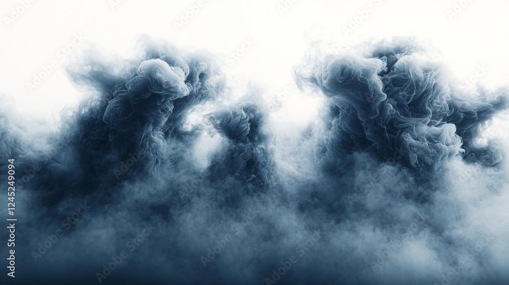 Obraz premium Dark Smoke Clouds Forming Shapes. Generative AI