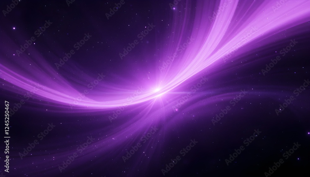 Fototapeta premium Futuristic Abstract Purple Light Waves Background – Smooth Glowing Neon Gradient with Dynamic Motion Effects in a Sci-Fi Inspired Night Sky