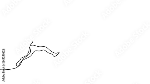 Happy jumping children continuous one line drawing animation. A little kids play in the playground cheerfully isolated on white background. Actively playing child one hand drawn minimalist style